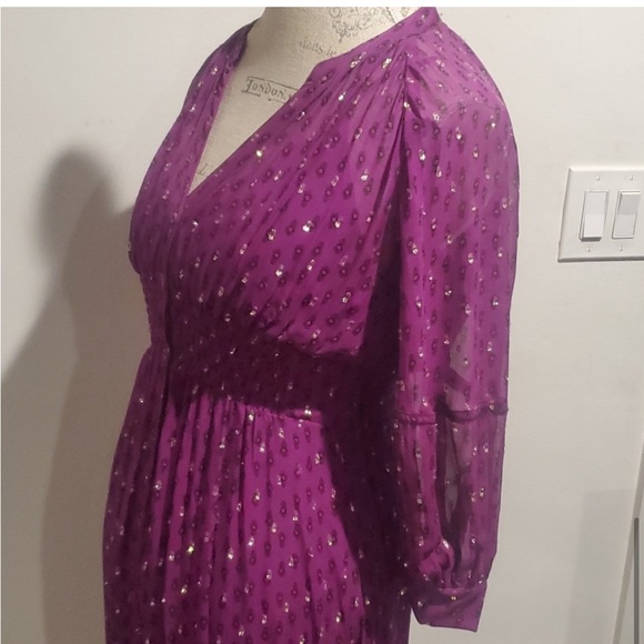 Ba&sh Cyana Balloon Sleeve Midi Dress - Picture 9 of 16